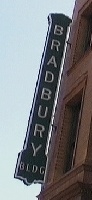 Bradbury Building Sign. Photo (c) Gnomus, Aug 2001